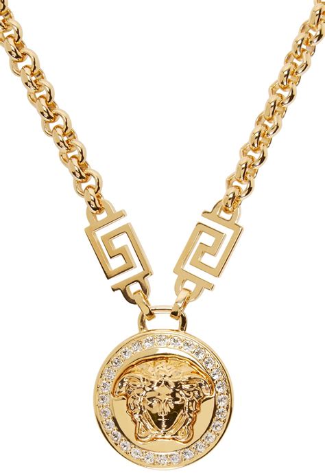 Versace Medusa Medallion Chain Necklace .